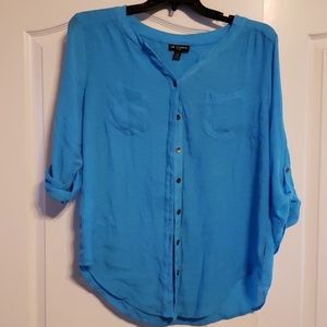 I.N. Studio blue button up blouse